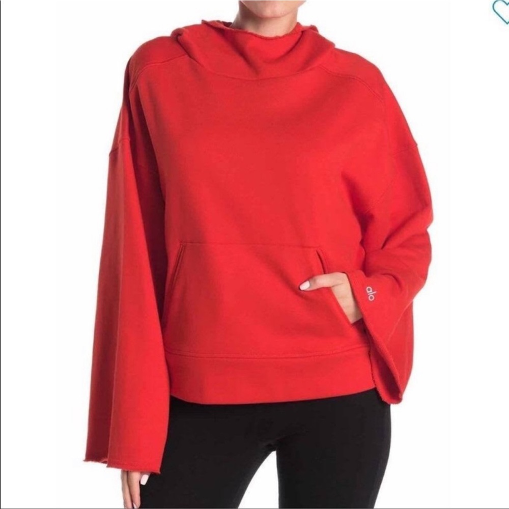 Alo Yoga Low Key Hoodie Wide Sleeve Sweats…